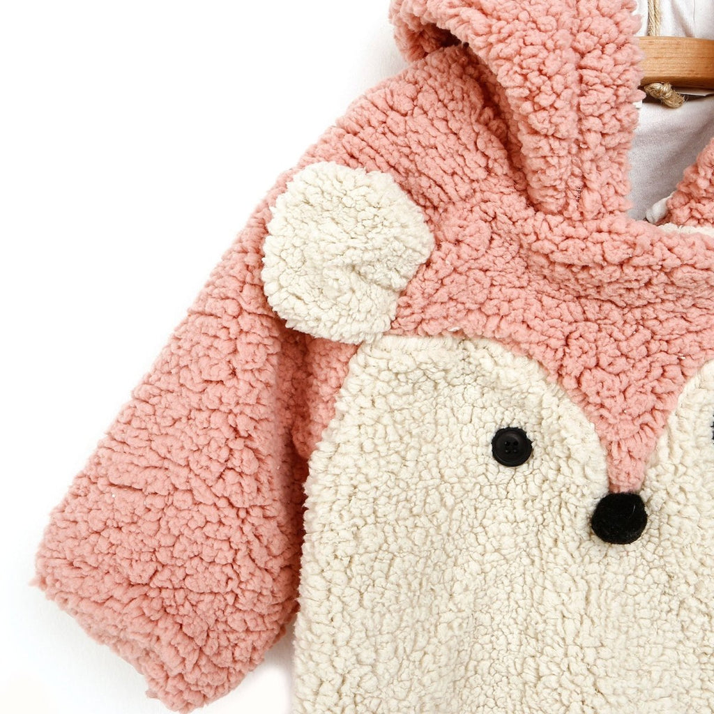 Midimod Newborn Deer Figure Welsoft Footed Jumpsuit - Light Rose