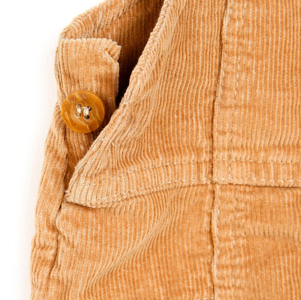 HelloBaby Basic Baby Boy Velvet Overalls - Brown