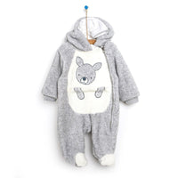 Midimod Newborn Welsoft Kangaroo Footed Jumpsuit - Grey
