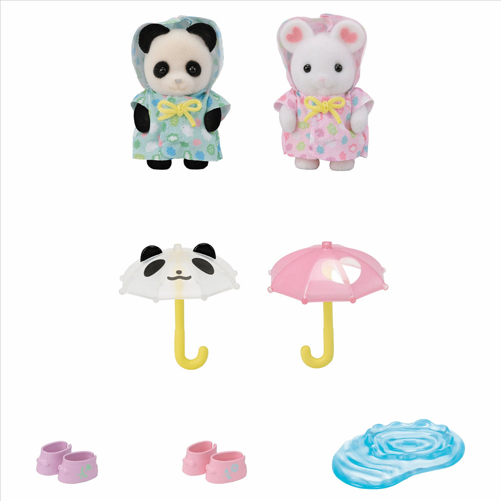 Sylvanian Families Nursery Friends - Rainy Day Duo for Ages 3 and Up