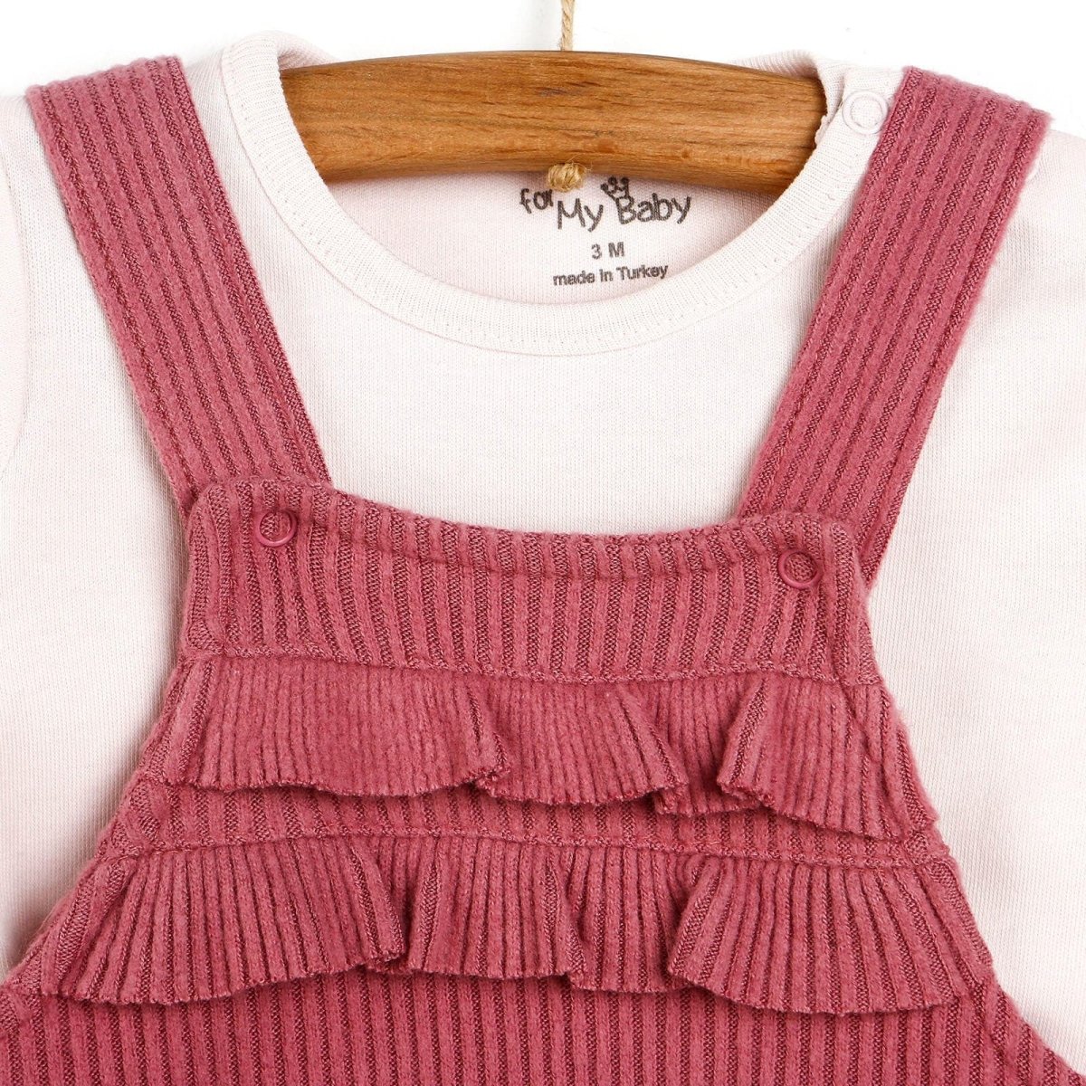 For My Baby Newborn My Family Overalls-Slippers - Light Rose