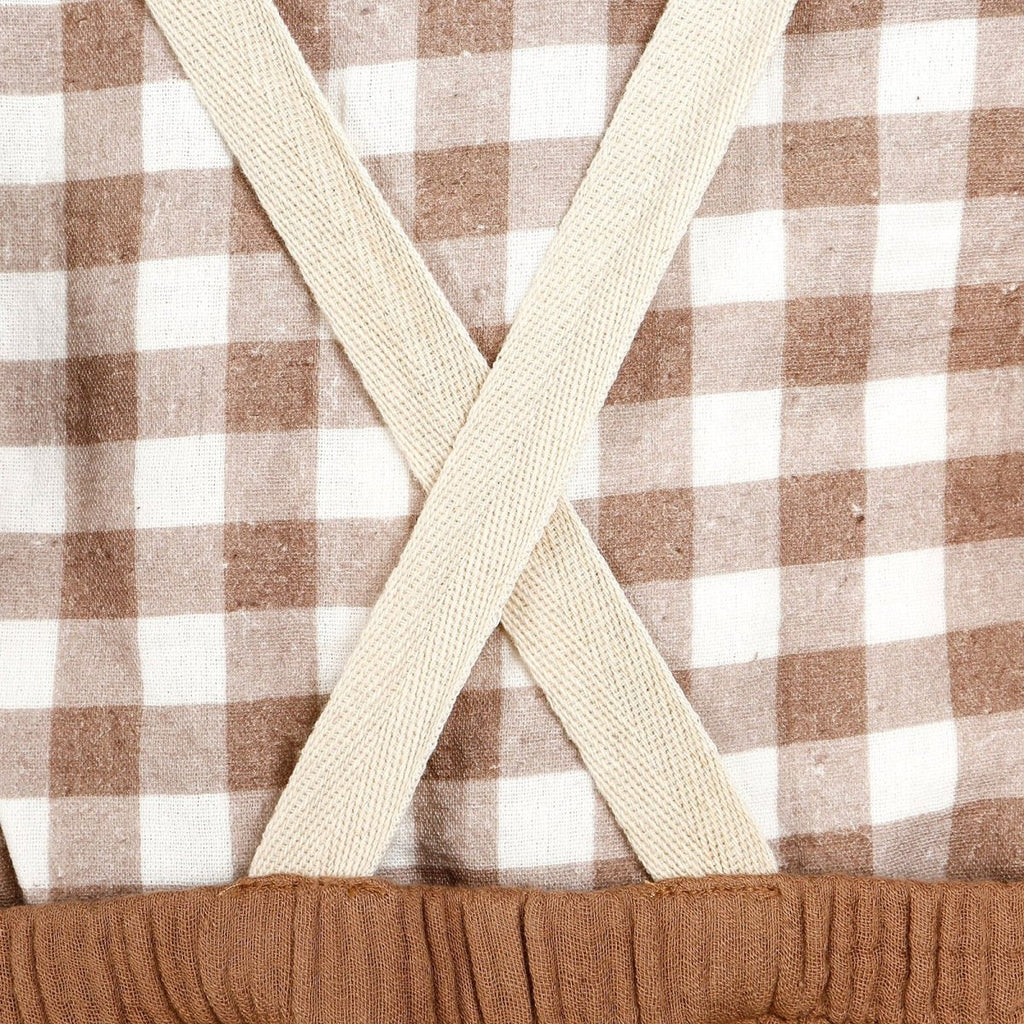 HelloBaby Newborn Muslin Overalls-Sweatshirt - Brown