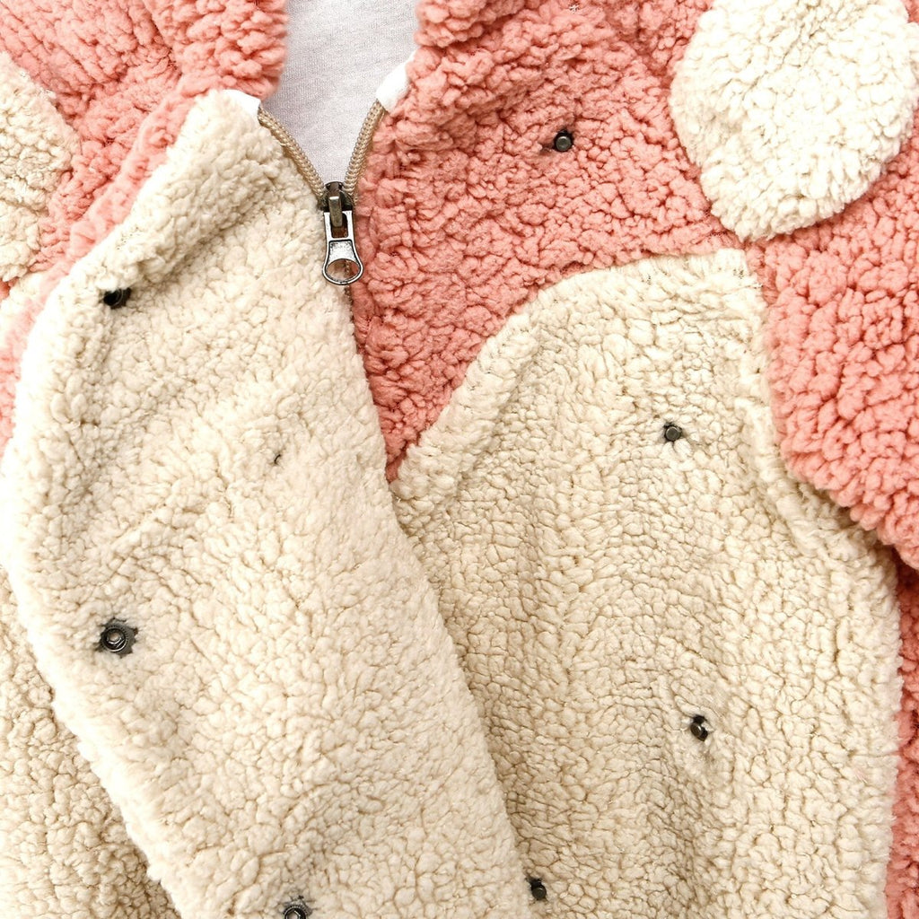 Midimod Newborn Deer Figure Welsoft Footed Jumpsuit - Light Rose