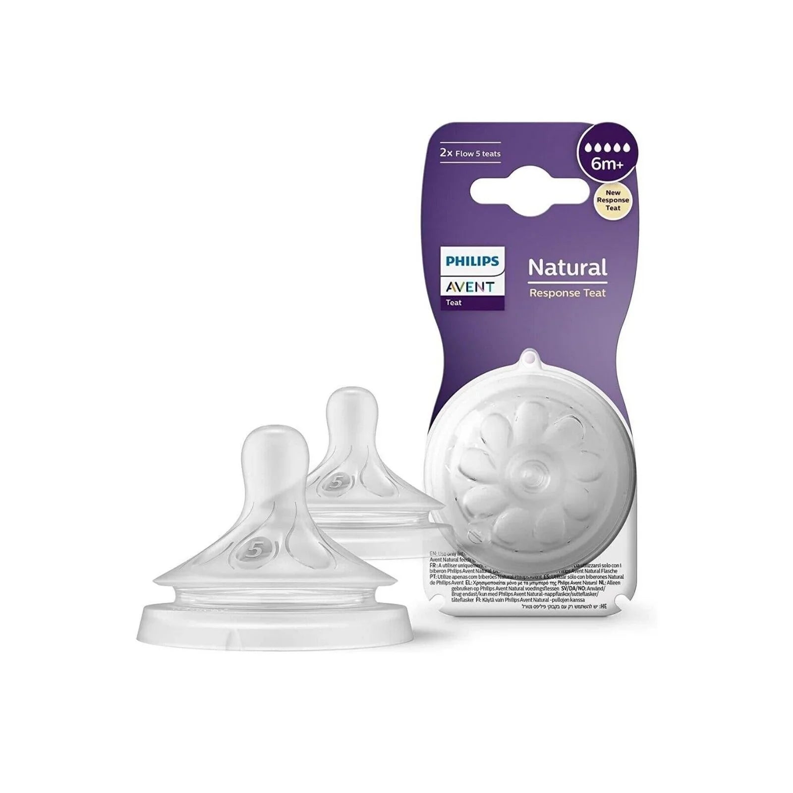 Philips Avent Natural Response Teats Stage 5 (6+ months) Pack of 2