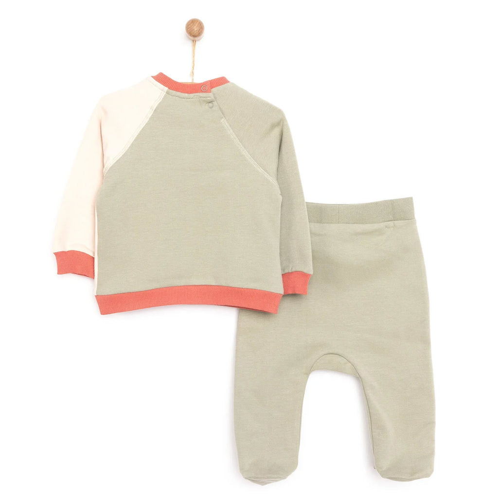 HelloBaby Newborn Colour Block Sweatshirt - Green
