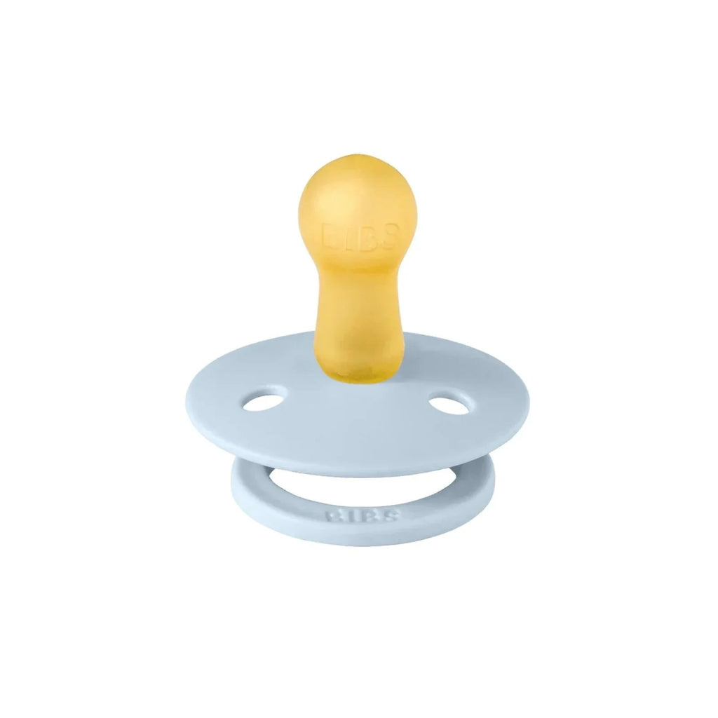 BIBS Block Latex Soothers 0-6 months Pack of 2 - Baby Blue & Dusty Blue