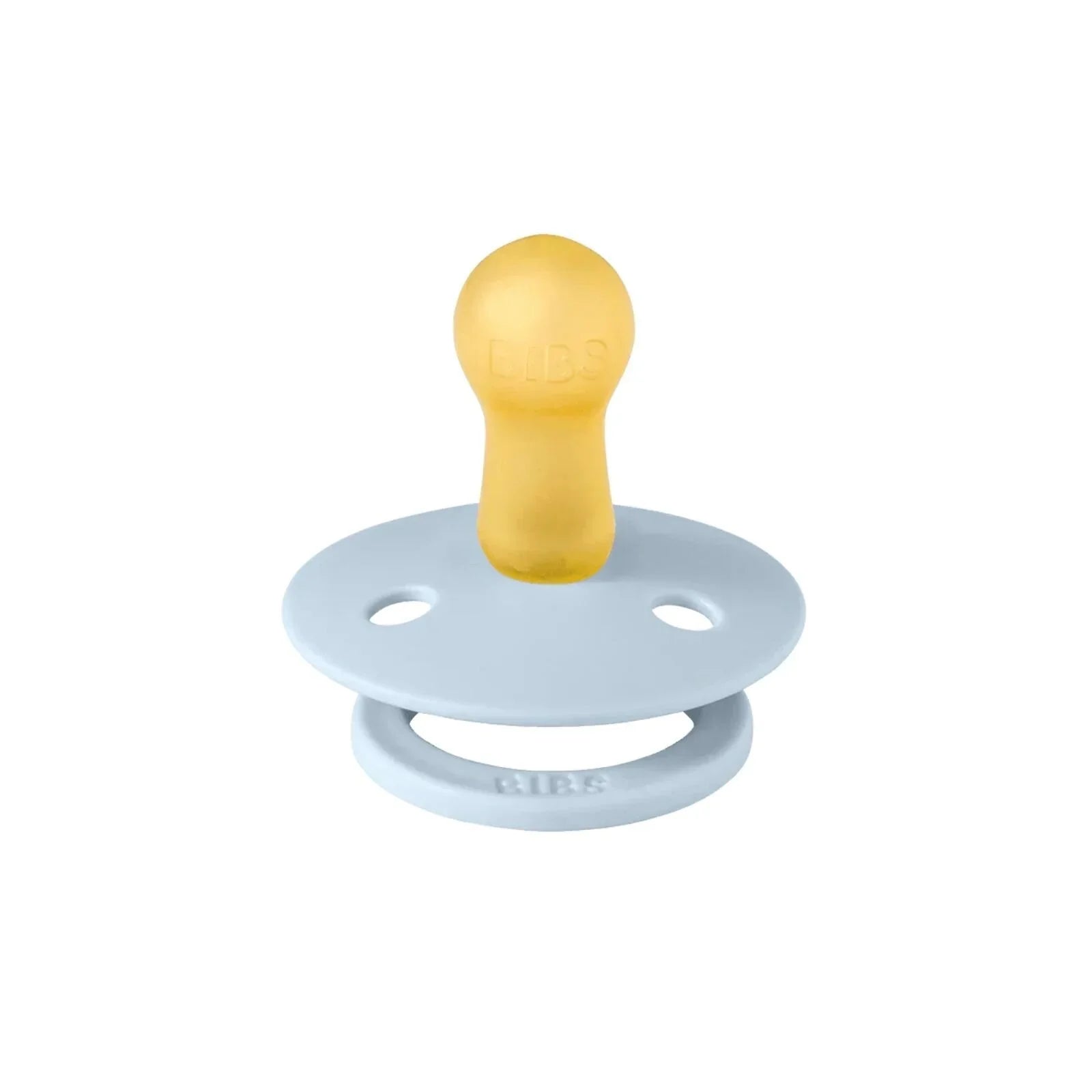 BIBS Block Latex Soothers 0-6 months Pack of 2 - Baby Blue & Dusty Blue