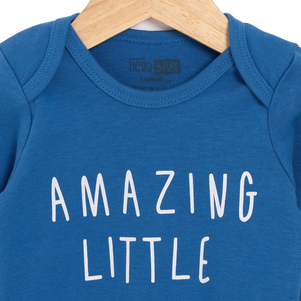 HelloBaby Boy Long Sleeve Bodysuit - Navy Blue
