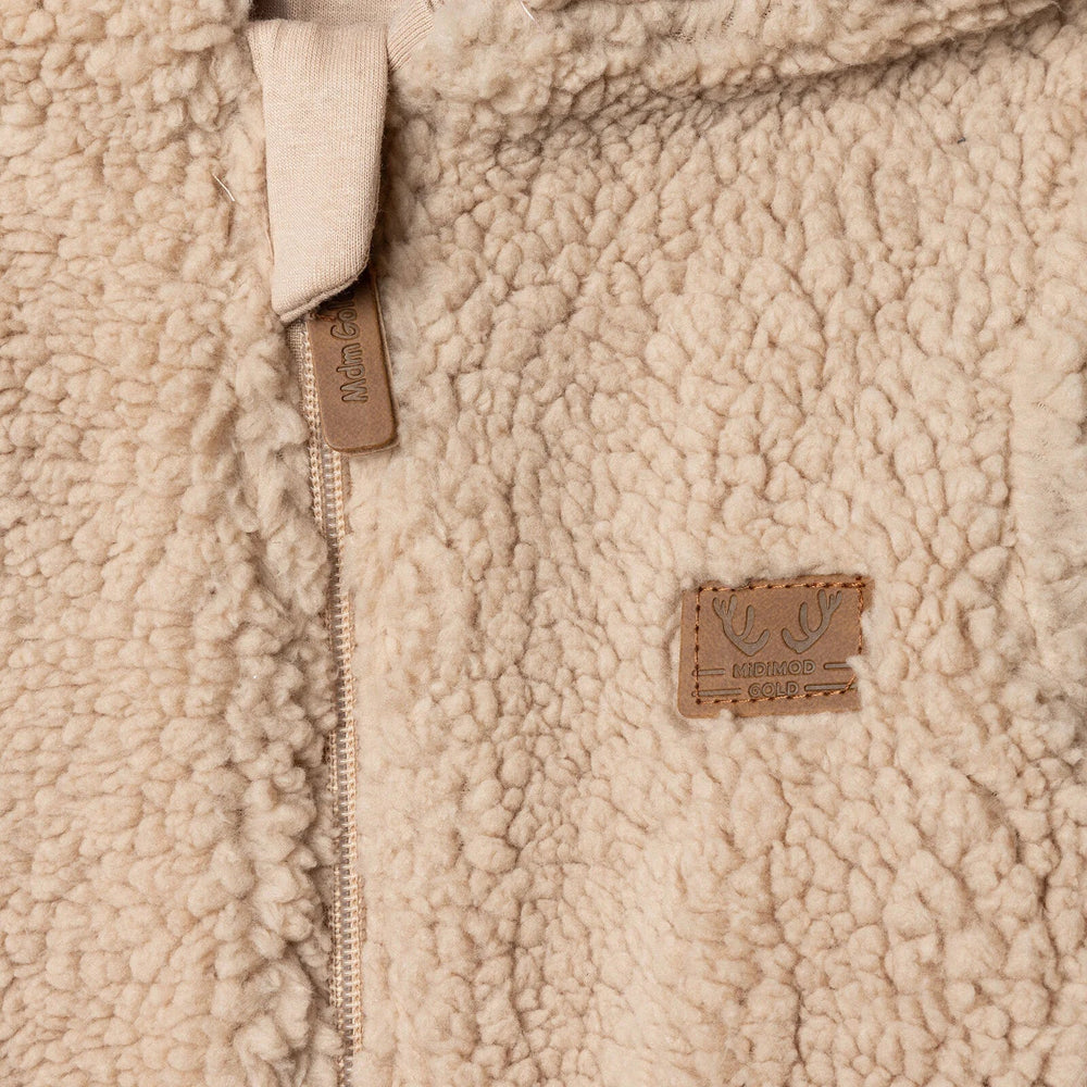 Midimod Newborn Welsoft Footed Jumpsuit - Light Brown