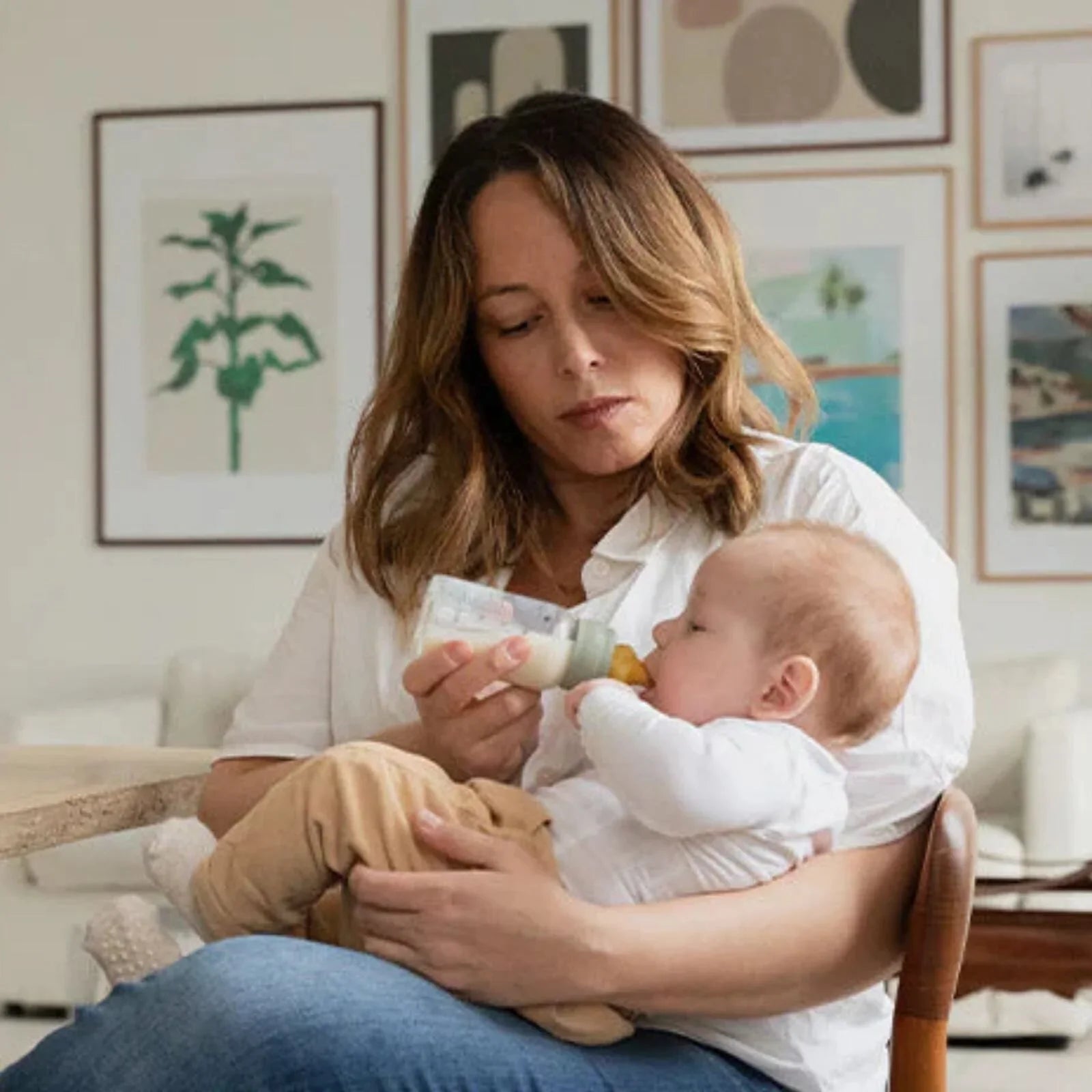 BIBS Baby Glass Bottle Complete Set Latex 110ml - Sage