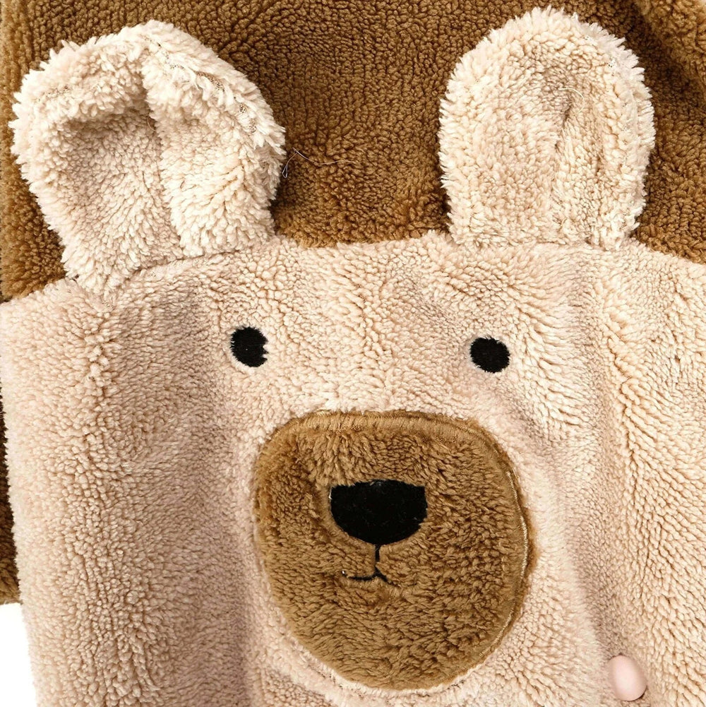 Midimod Newborn Baby Boy Cute Bear Welsoft Jumpsuit - Brown