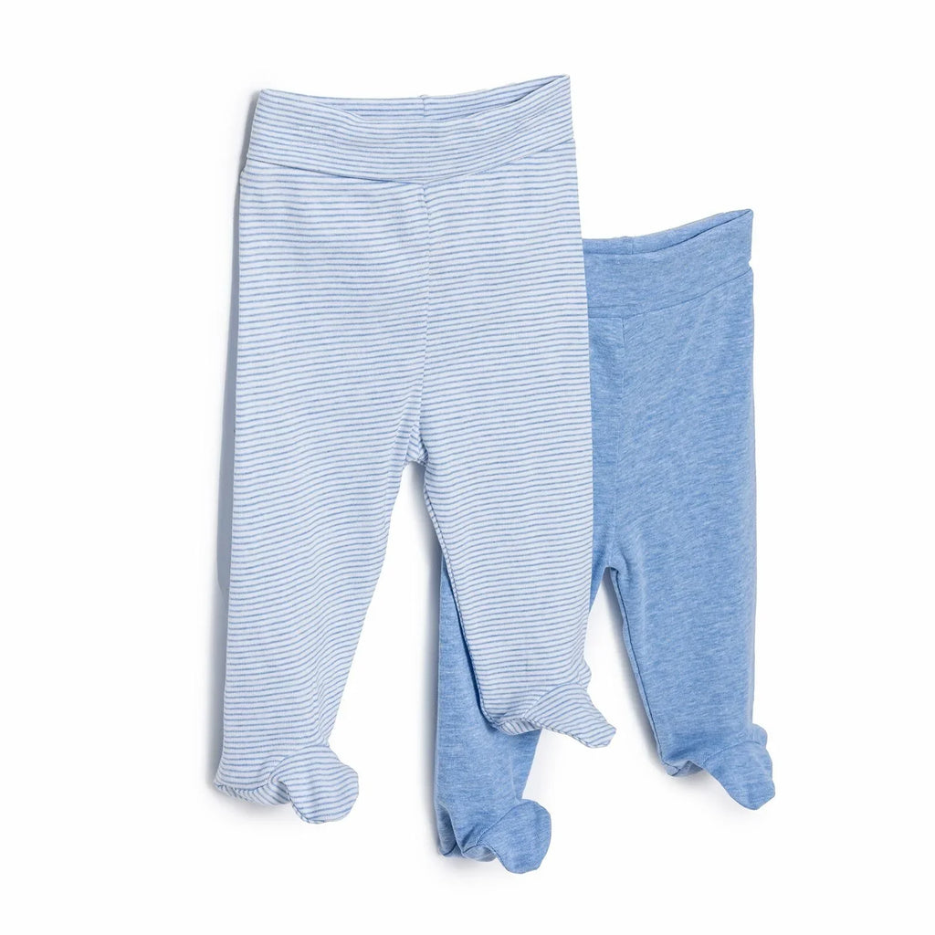 HelloBaby Unisex 2 Piece Footed Bottom - Blue