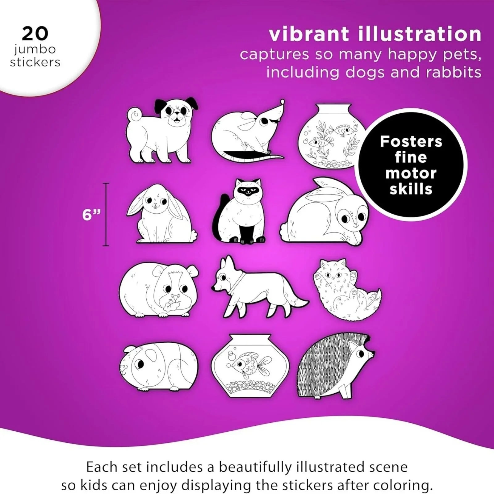 Crocodile Creek Playful Pets Colouring Stickers