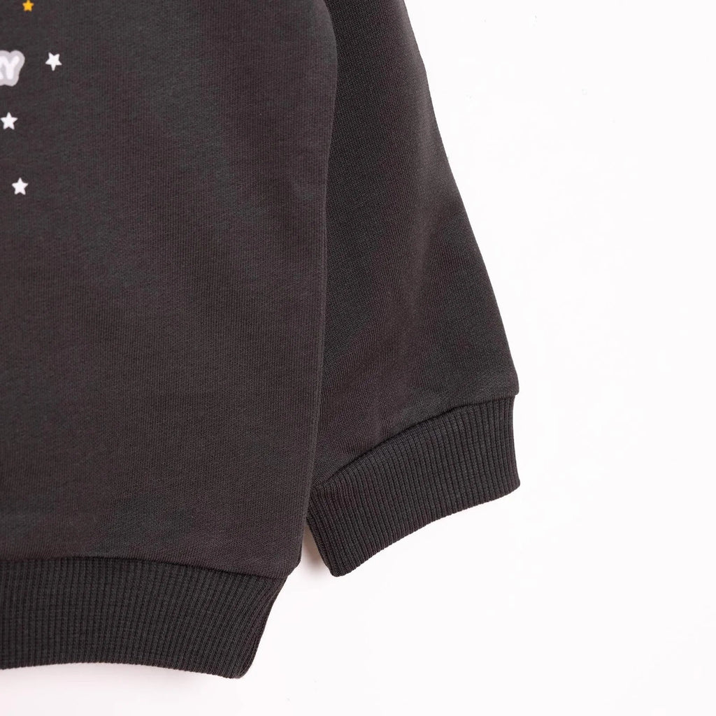 HelloBaby Basic Low Raised Lion Printed Sweatshirt - Dark Grey