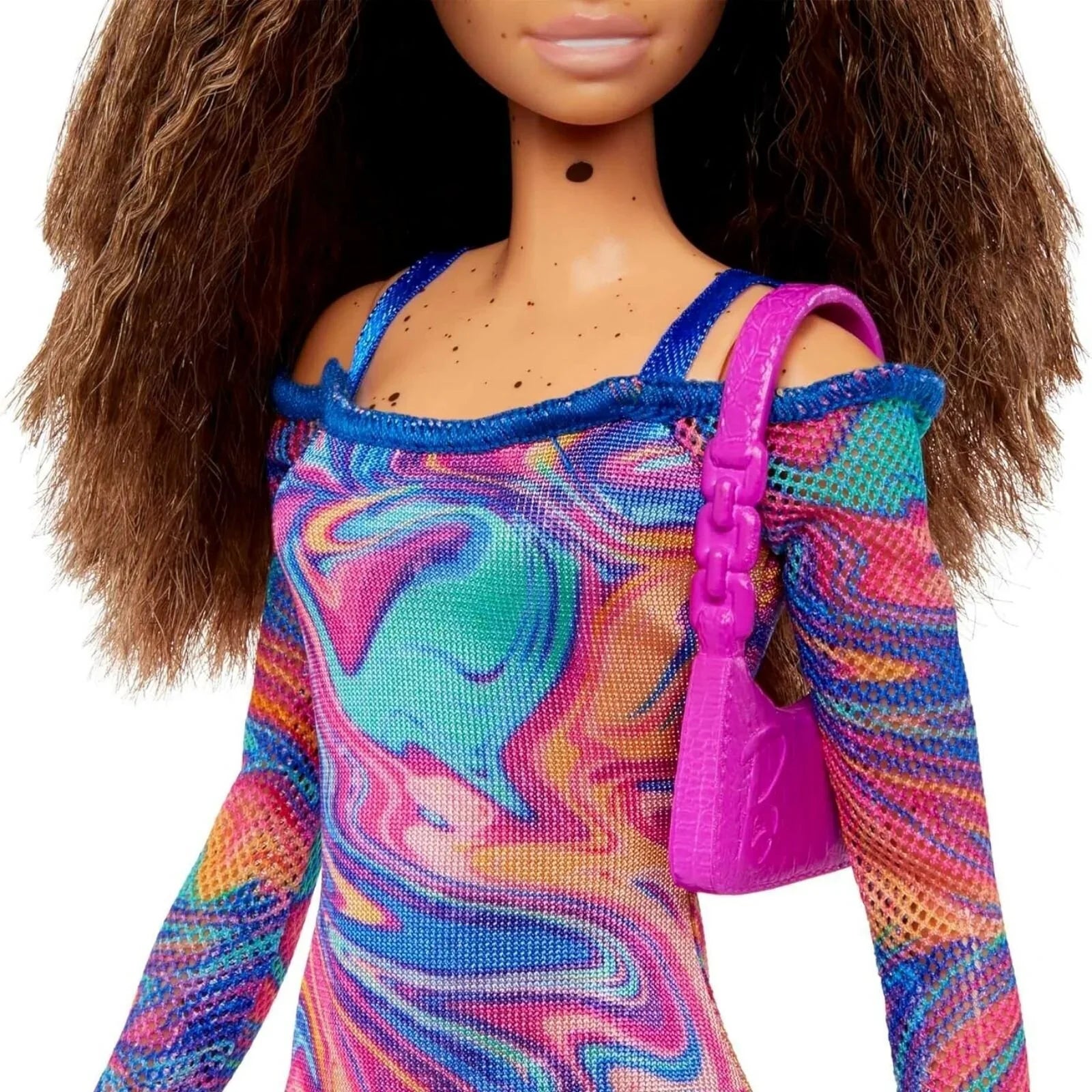 Barbie Fashionista Doll with Rainbow Marble Printed Dress