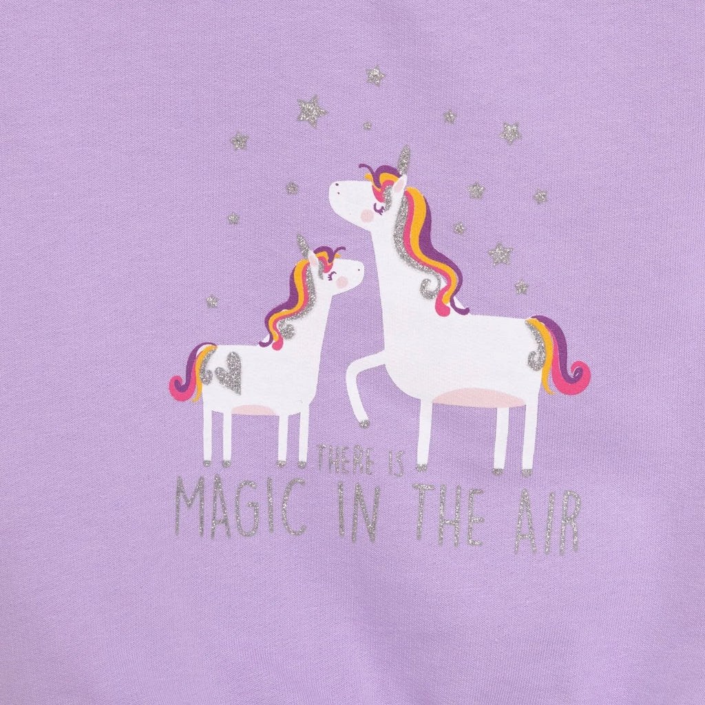 HelloBaby Baby Girl Unicorn Printed Sweatshirt - Purple