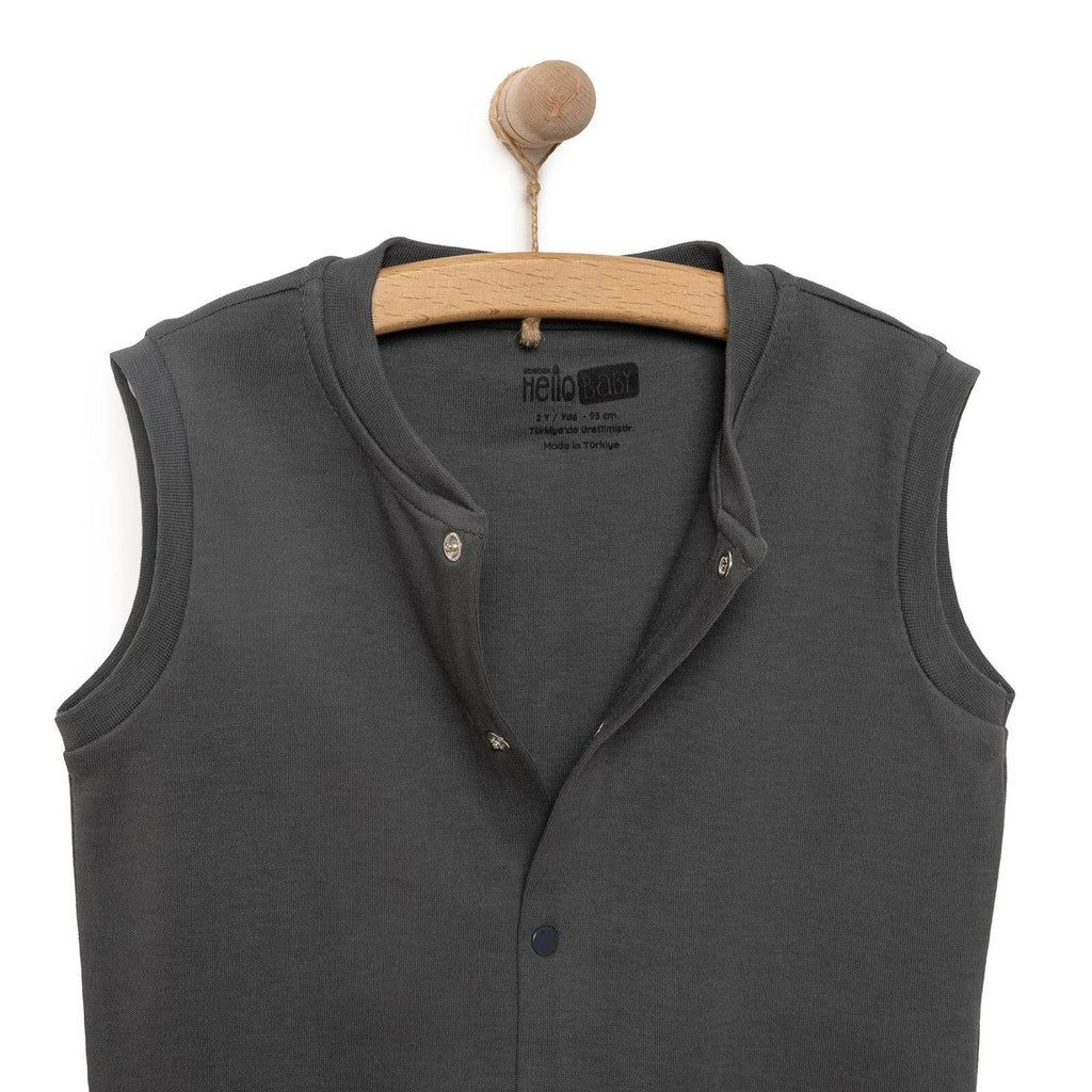 HelloBaby Baby Boy Ribbed Cardigan - Dark Grey