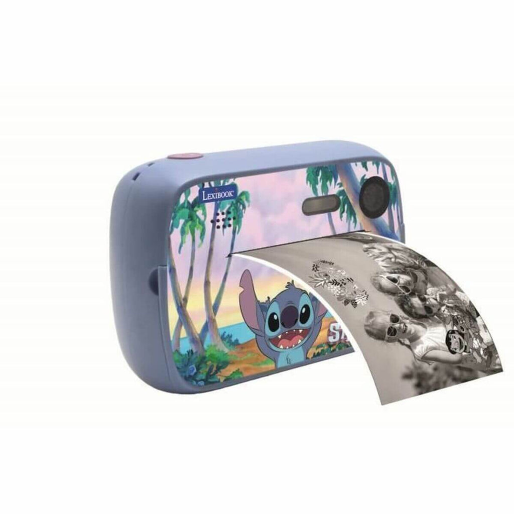 Digital Camera Lexibook Stich showcasing instant photo printing with a playful design featuring Stitch from Disney.