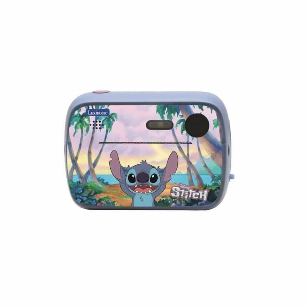 Digital Camera Lexibook Stich featuring a fun Stitch design with a scenic tropical background.