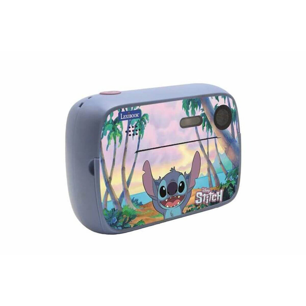 Digital Camera Lexibook Stich showcasing a colorful Stitch design with tropical background, perfect for tech enthusiasts.