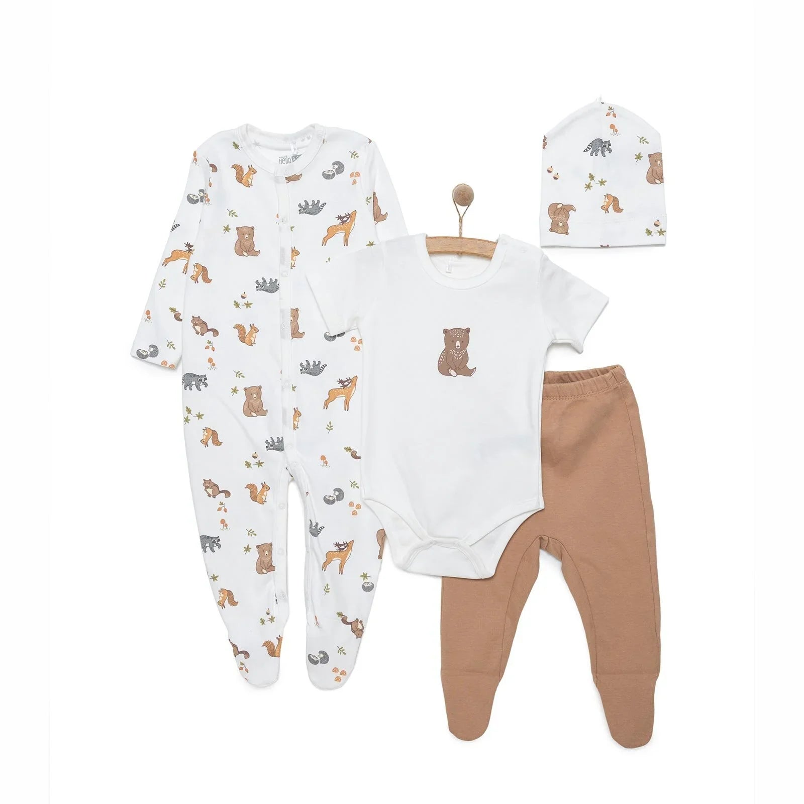 HelloBaby Boy Newborn Set 4 pcs - Ecru