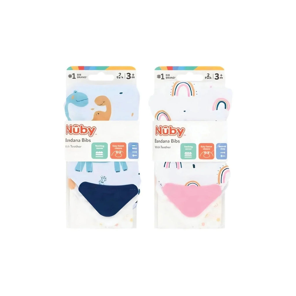Nuby Bandana Bibs Pack of 2 Assorted