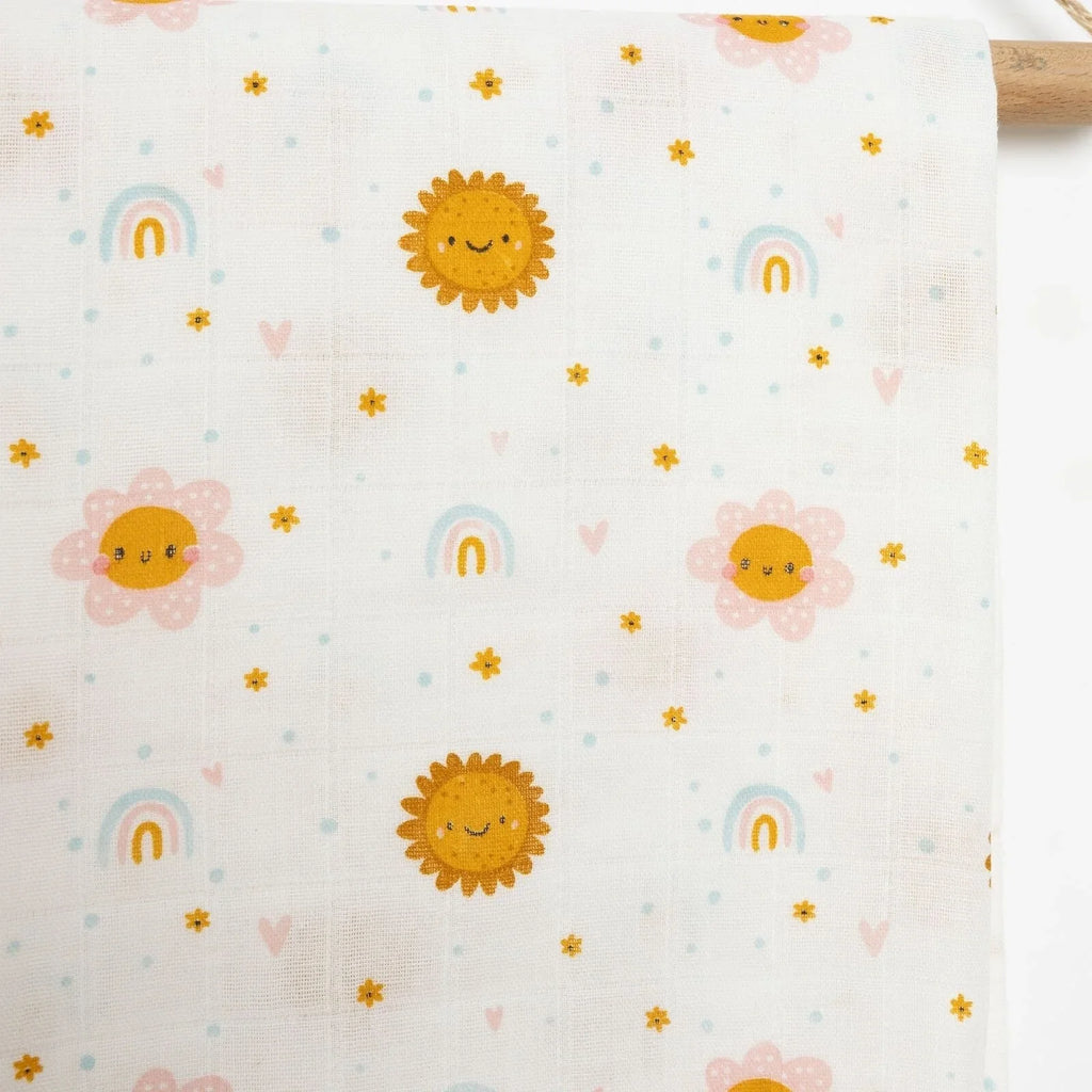 Little Dreams Girl Muslin Blanket - Yellow