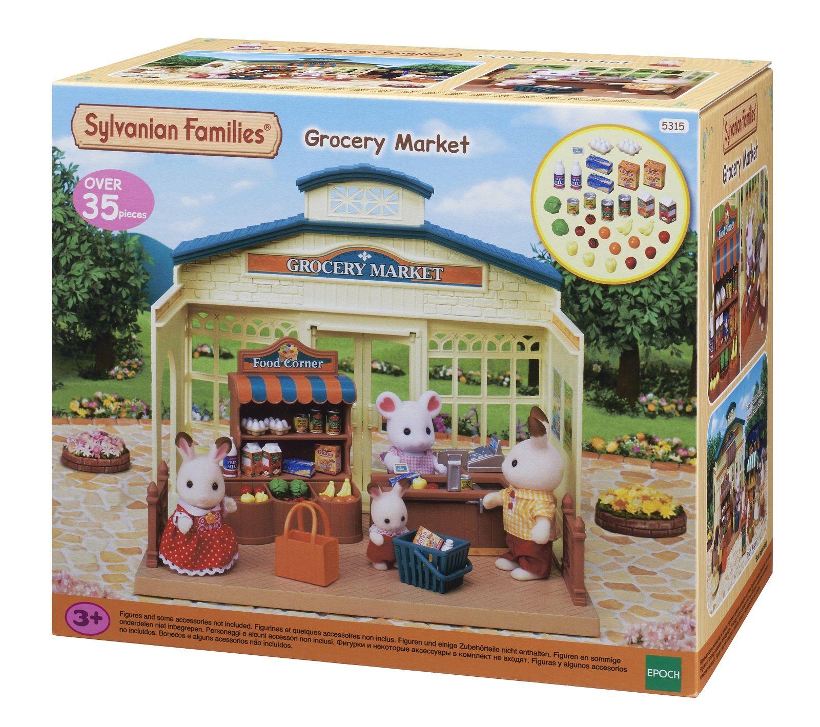 Sylvanian Families Grocery Market Toy Shop Playset for Ages 3 and Up