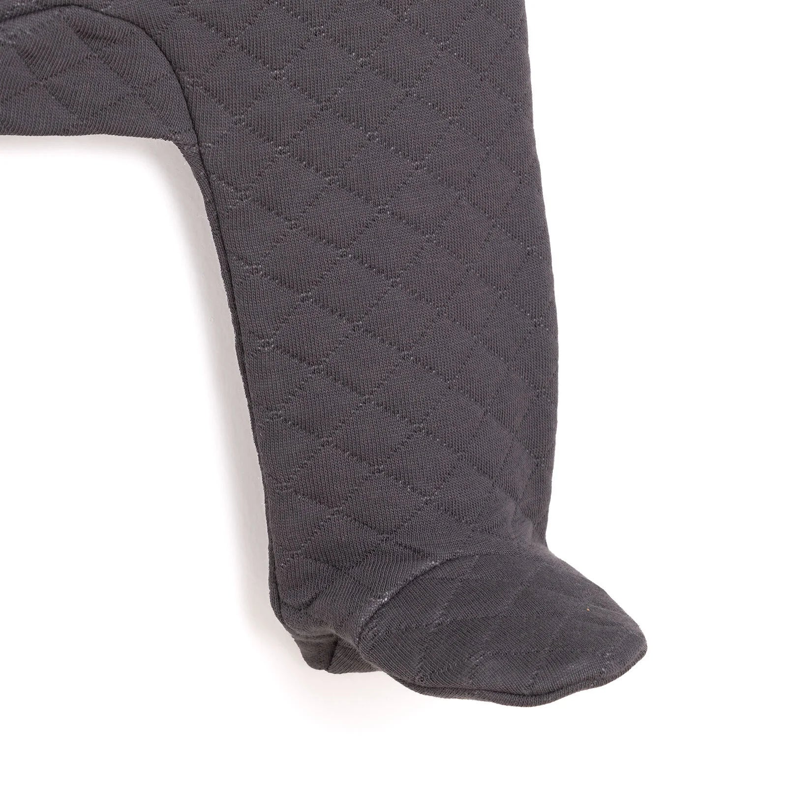 HelloBaby Newborn Quilted Sweatshirt-Footed Bottom - Charcoal