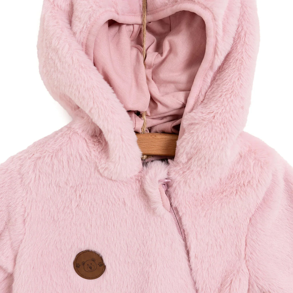 HelloBaby Newborn Girl Plush Footed Jumpsuit - Pink