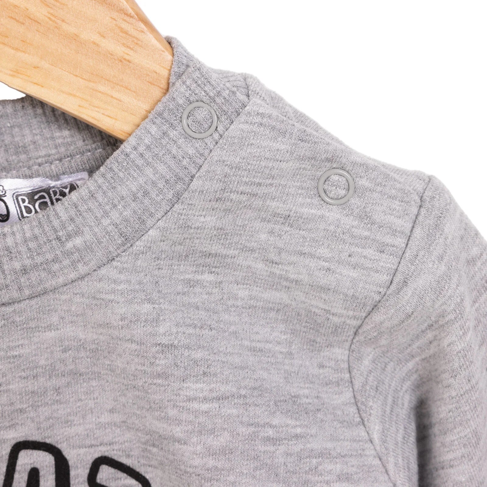 HelloBaby Basic Low Raised Dinokater Printed Sweatshirt - Grey Melange