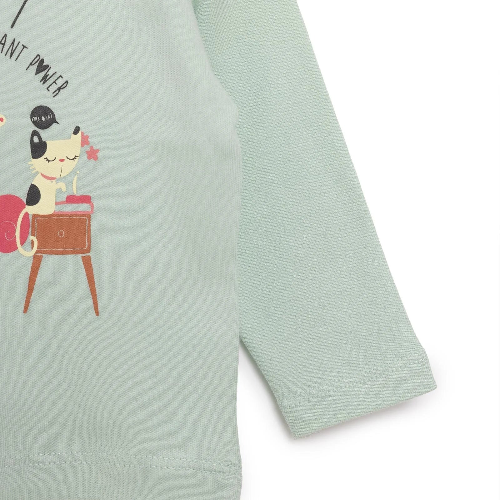 HelloBaby Basic Cat Printed Interlock Long Sleeve T-Shirt - Multicolour