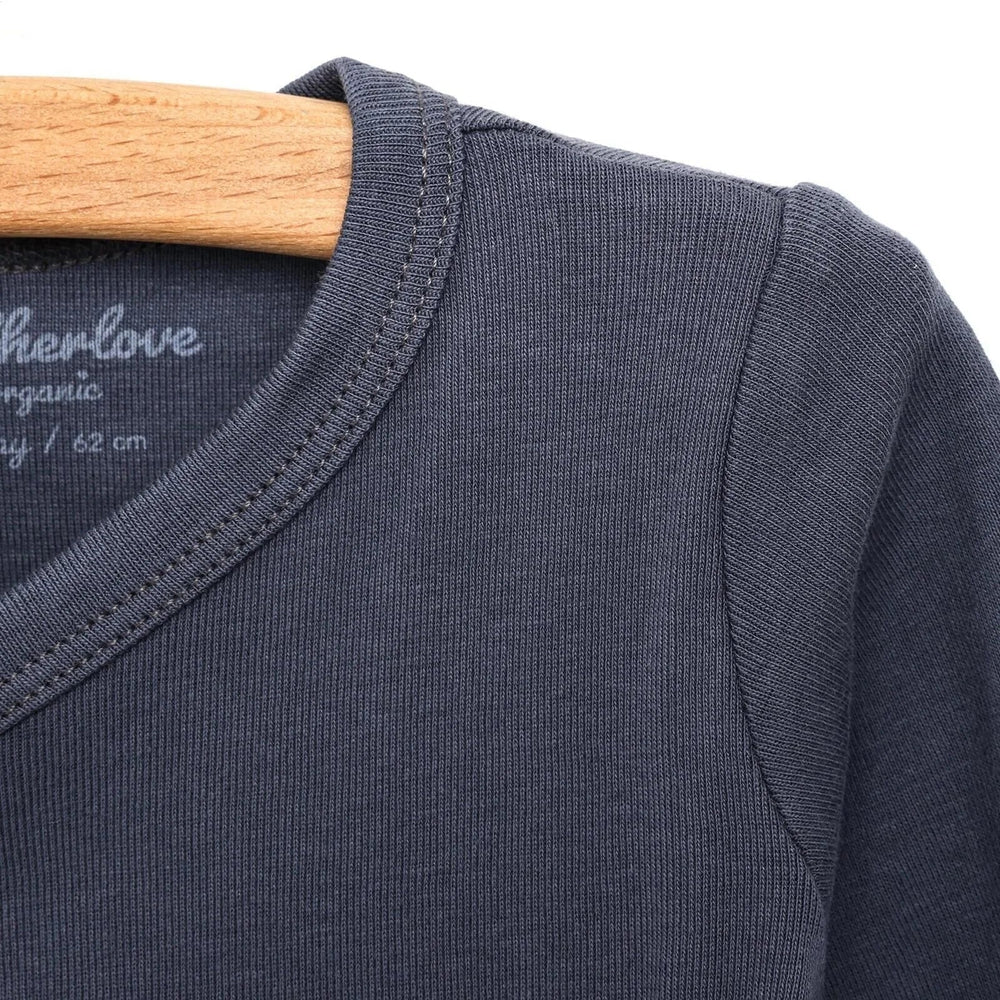 Motherlove Newborn Organic Sleeve Bodysuit - Charcoal