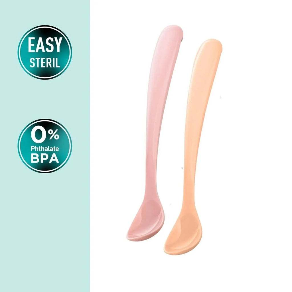 Mamajoo Silicone Spoons with Case Pack of 2 - Powder Pink & Blush
