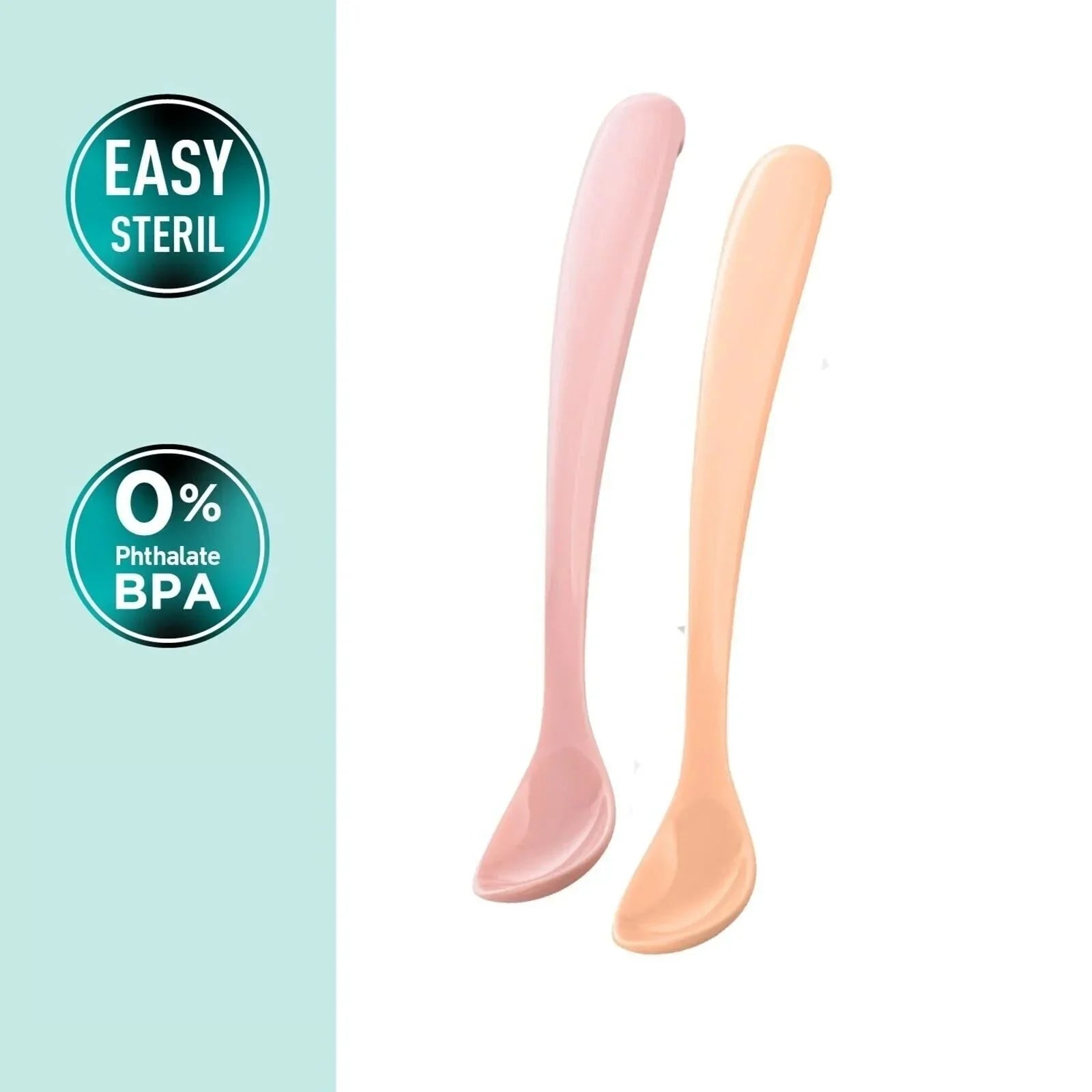 Mamajoo Silicone Spoons with Case Pack of 2 - Powder Pink & Blush