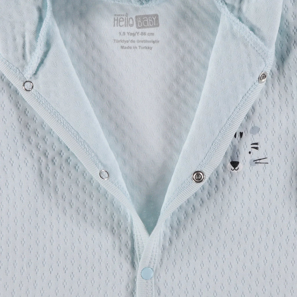 HelloBaby Basic Baby Boy Quilted Hooded - Light Blue