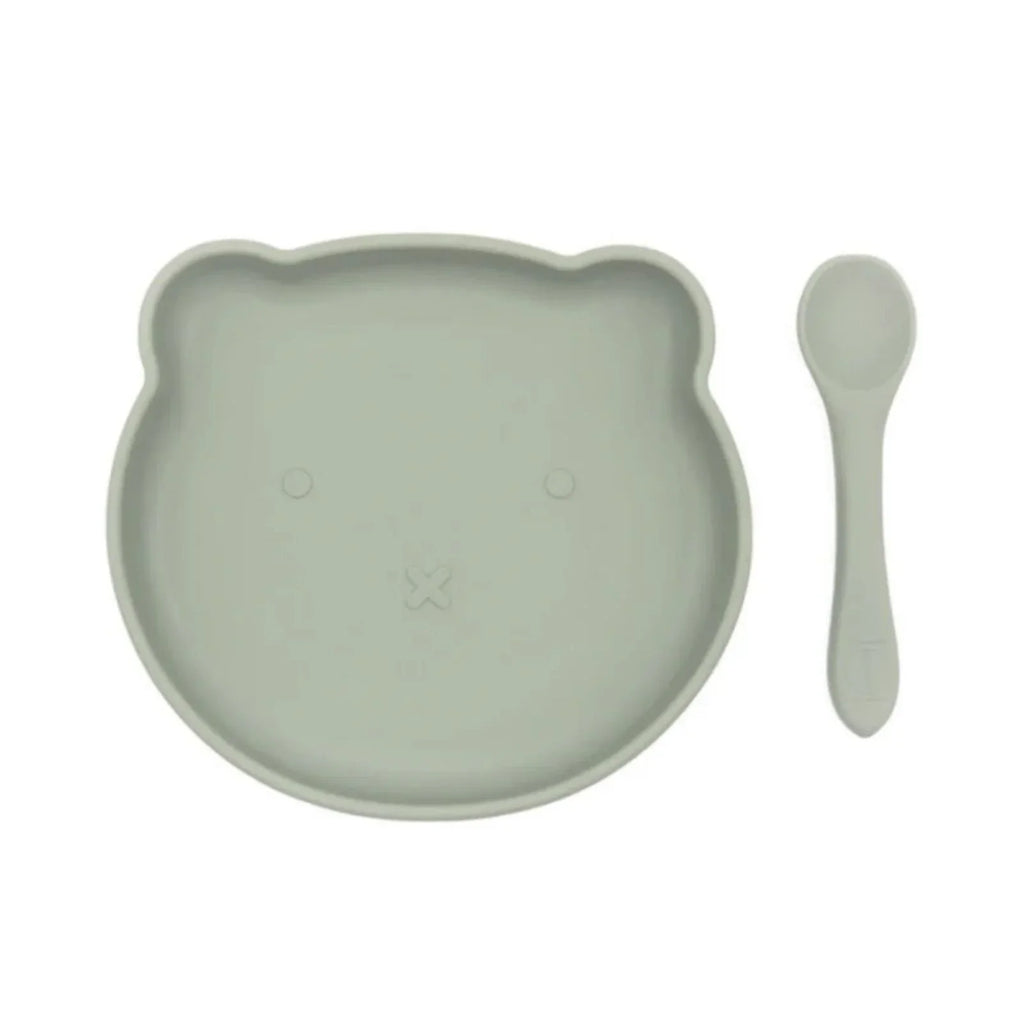 BLW Essentials Bear Plate and Spoon - Sage