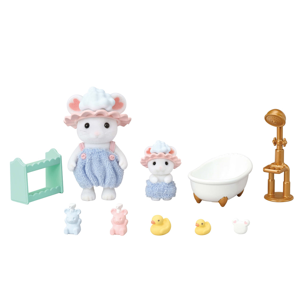 Sylvanian Families Bath Time Bubble Siblings Playset for Ages 3 and Up