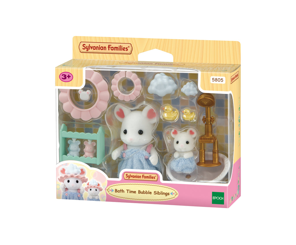 Sylvanian Families Bath Time Bubble Siblings Playset for Ages 3 and Up