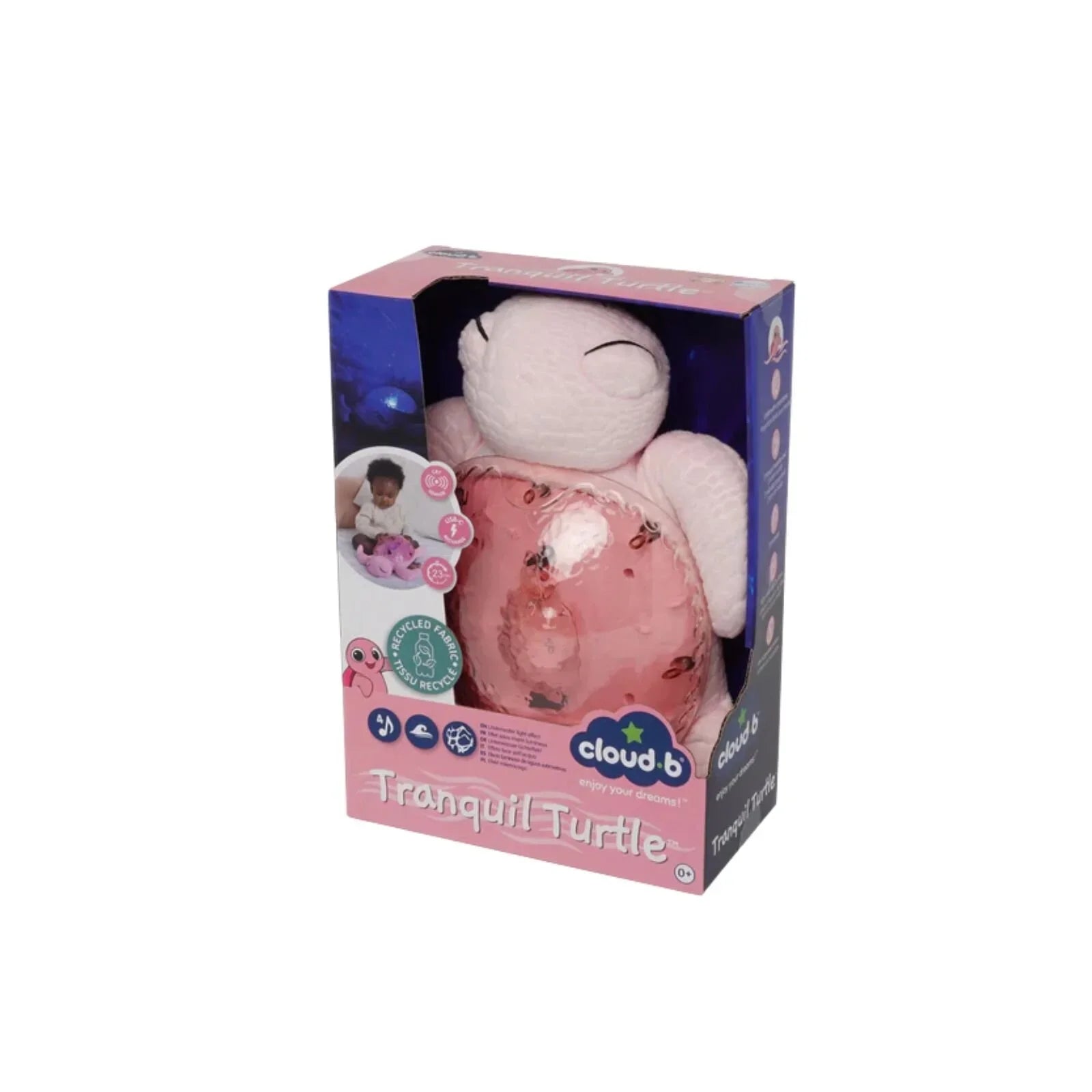 Cloud.b Tranquil Turtle White Noise & Night Light - Pink