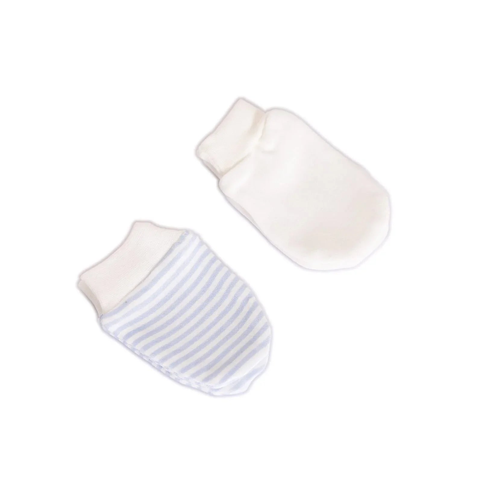HelloBaby Newborn Striped-Straight Mittens - Blue
