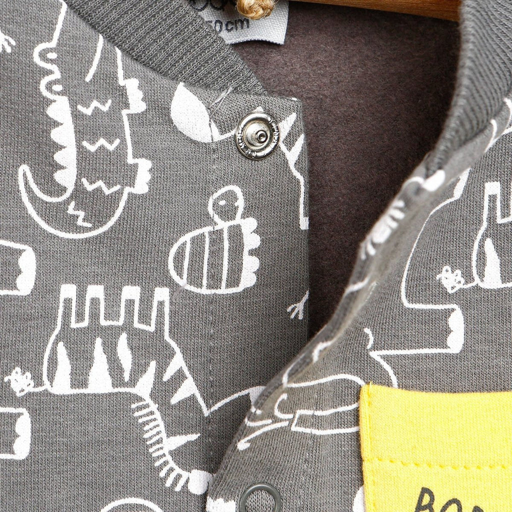 For My Baby Newborn Wild Jumpsuit - Dark Grey