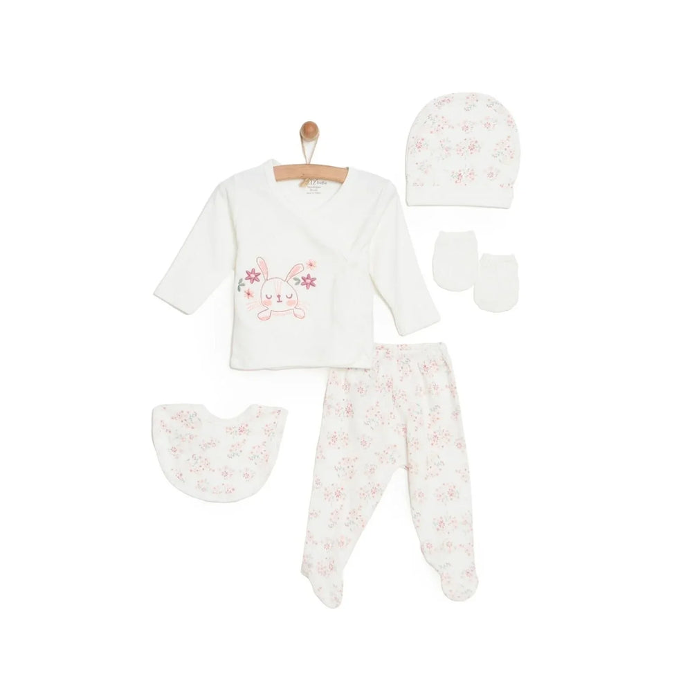 Aziz Bebe Girl 5 Piece Newborn Set - Ecru
