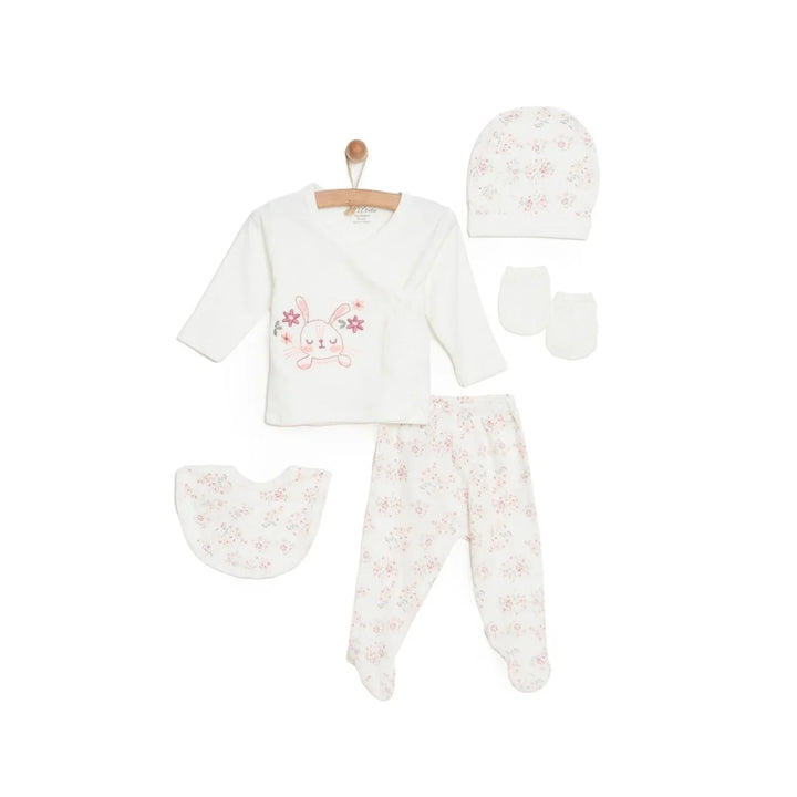 Aziz Bebe Girl 5 Piece Newborn Set - Ecru