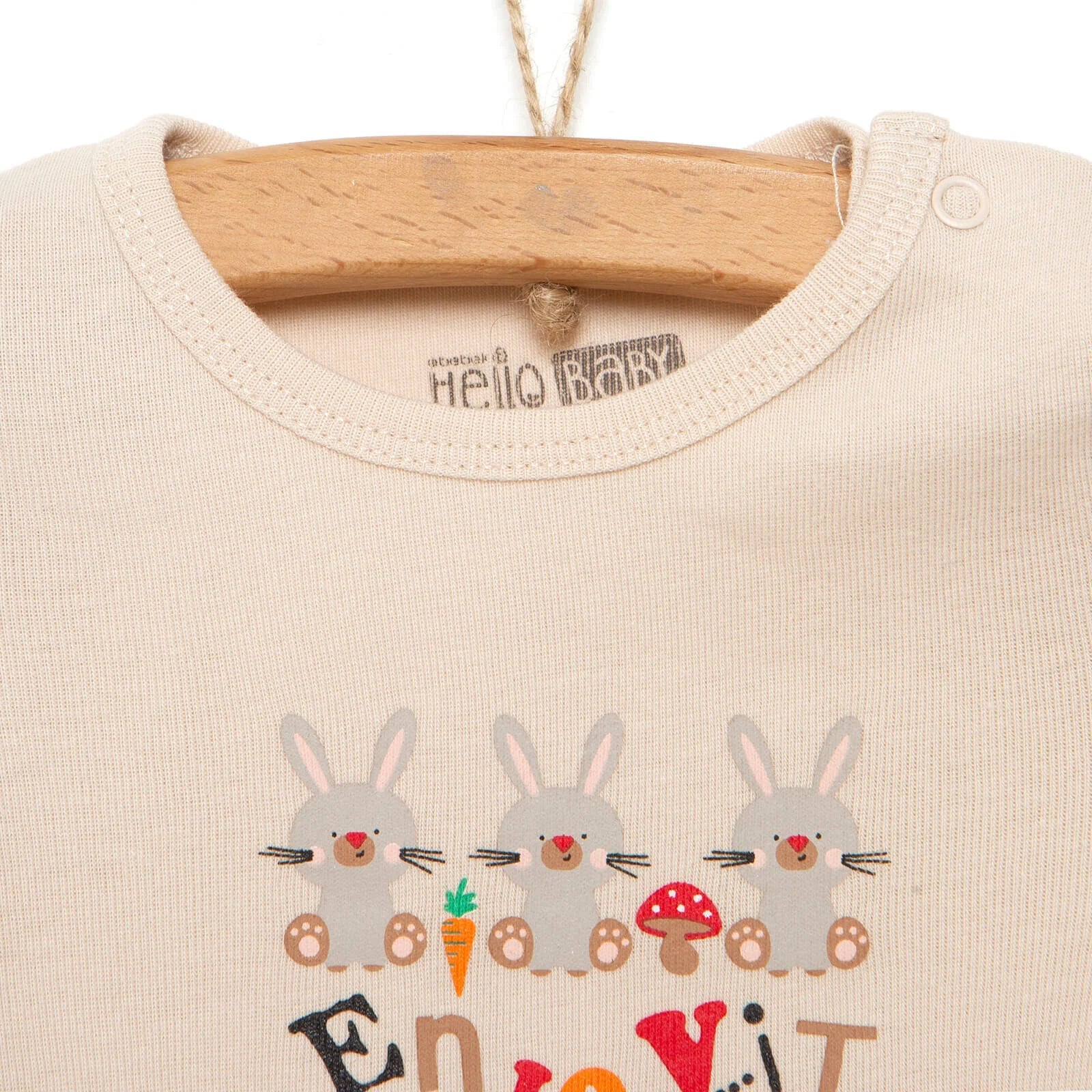 HelloBaby Unisex Long Sleeve Bodysuit - Beige