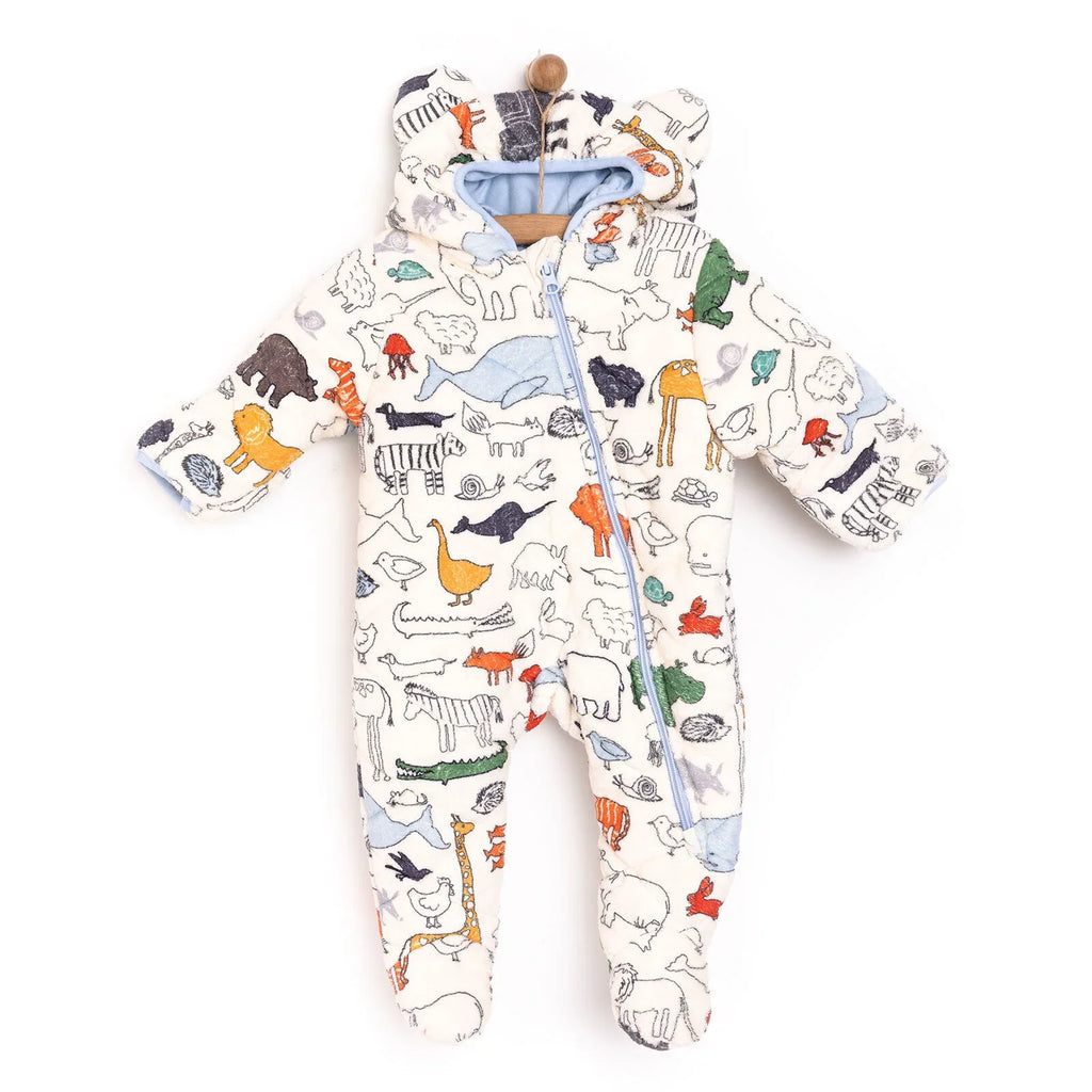 MidiMod Newborn Baby Boy Hooded-Footed Jumpsuit