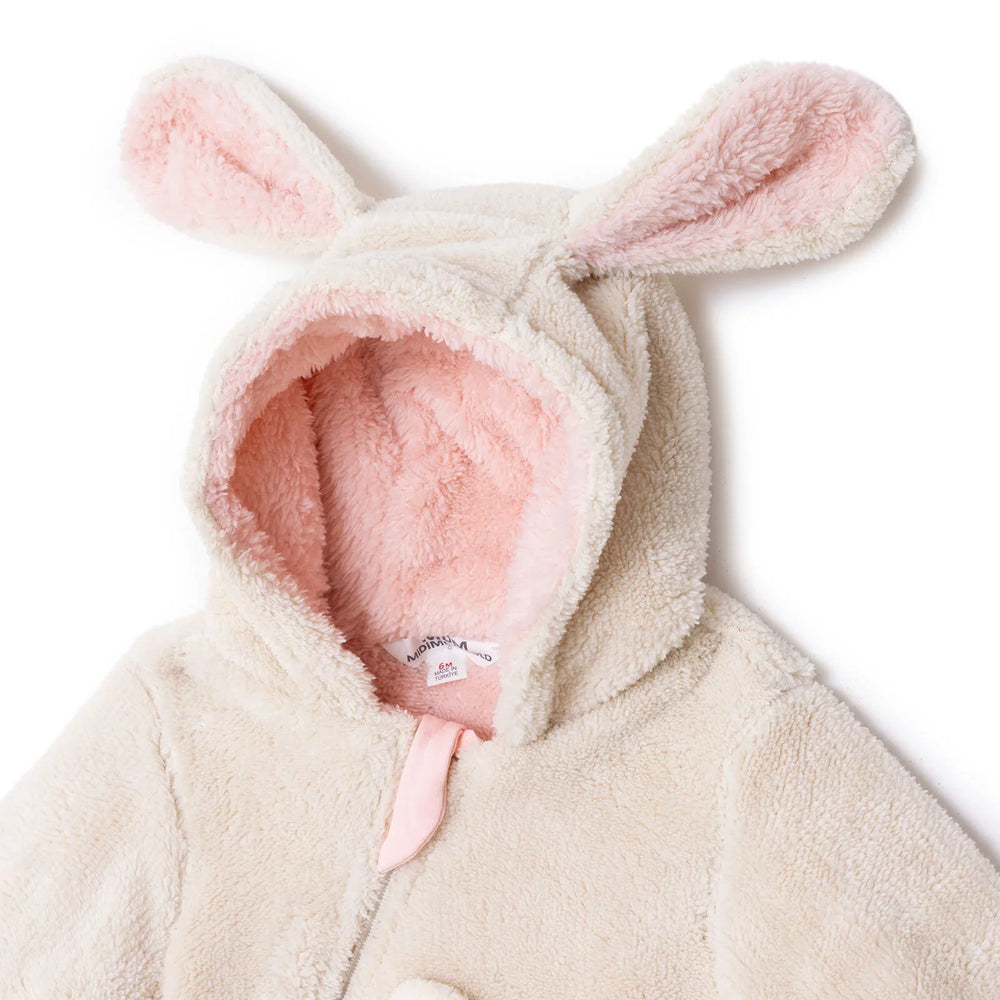 Midimod Newborn Welsoft Footless Jumpsuit - Ecru