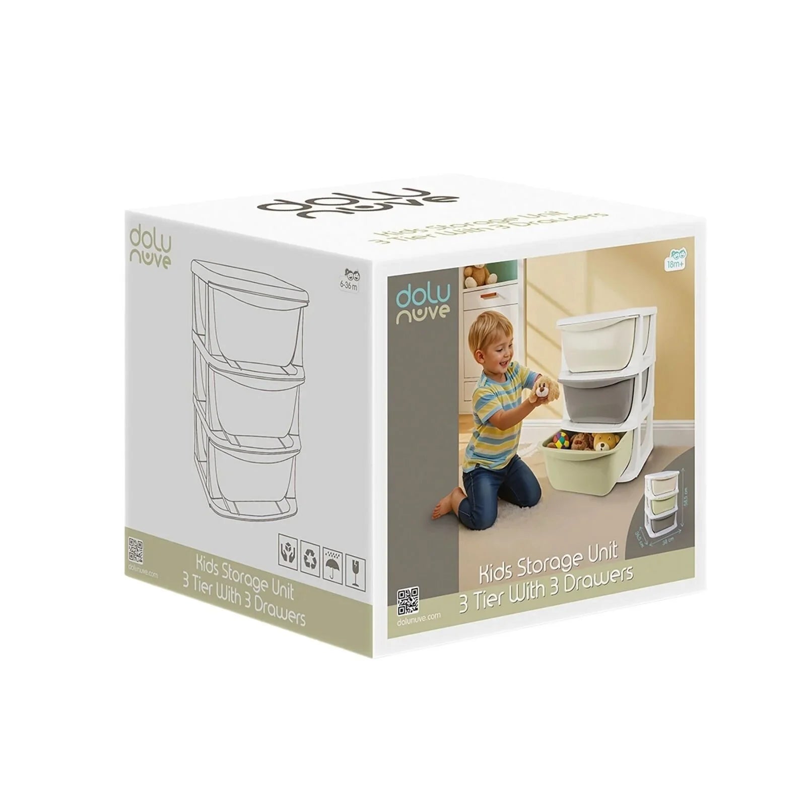 Dolu Nuve Multi-Purporse Organiser with 3 Drawers