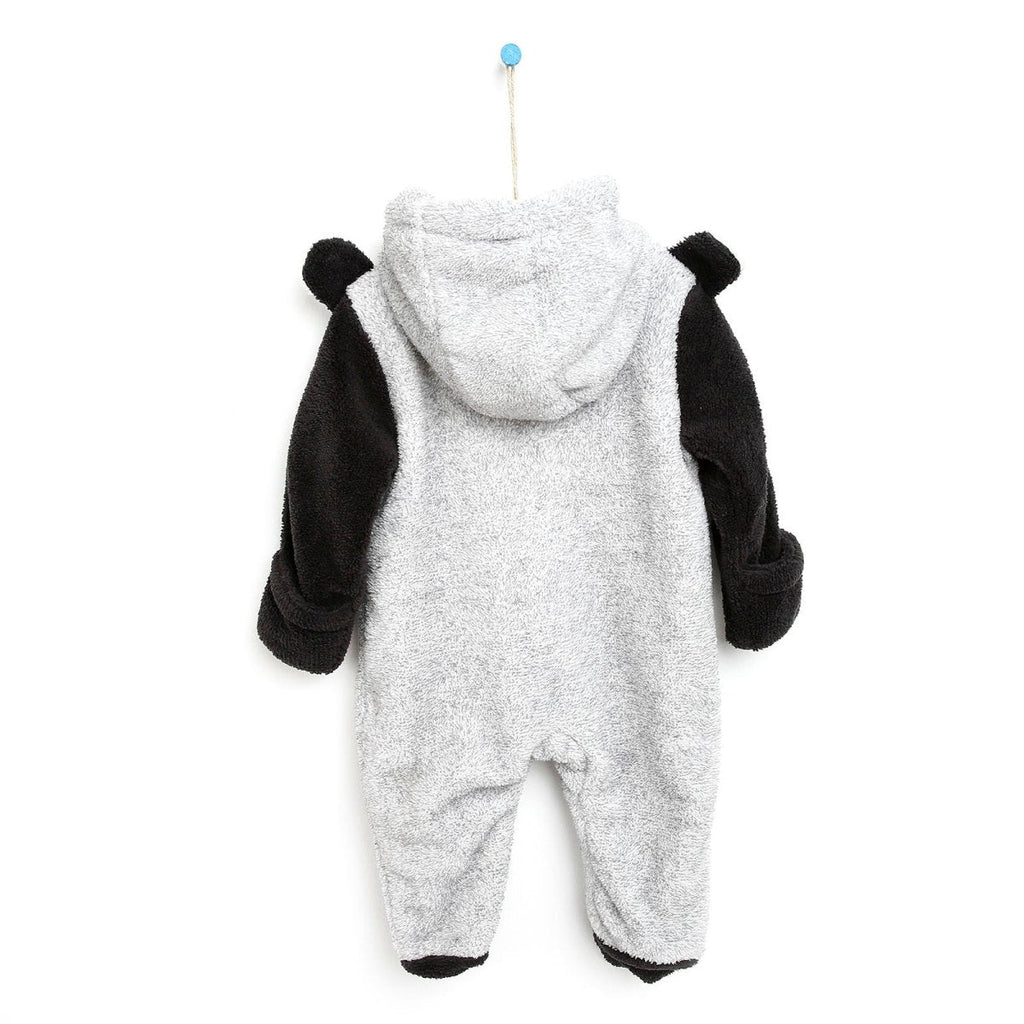 Midimod Newborn Cute Bears Welsoft Footed Jumpsuit - Grey