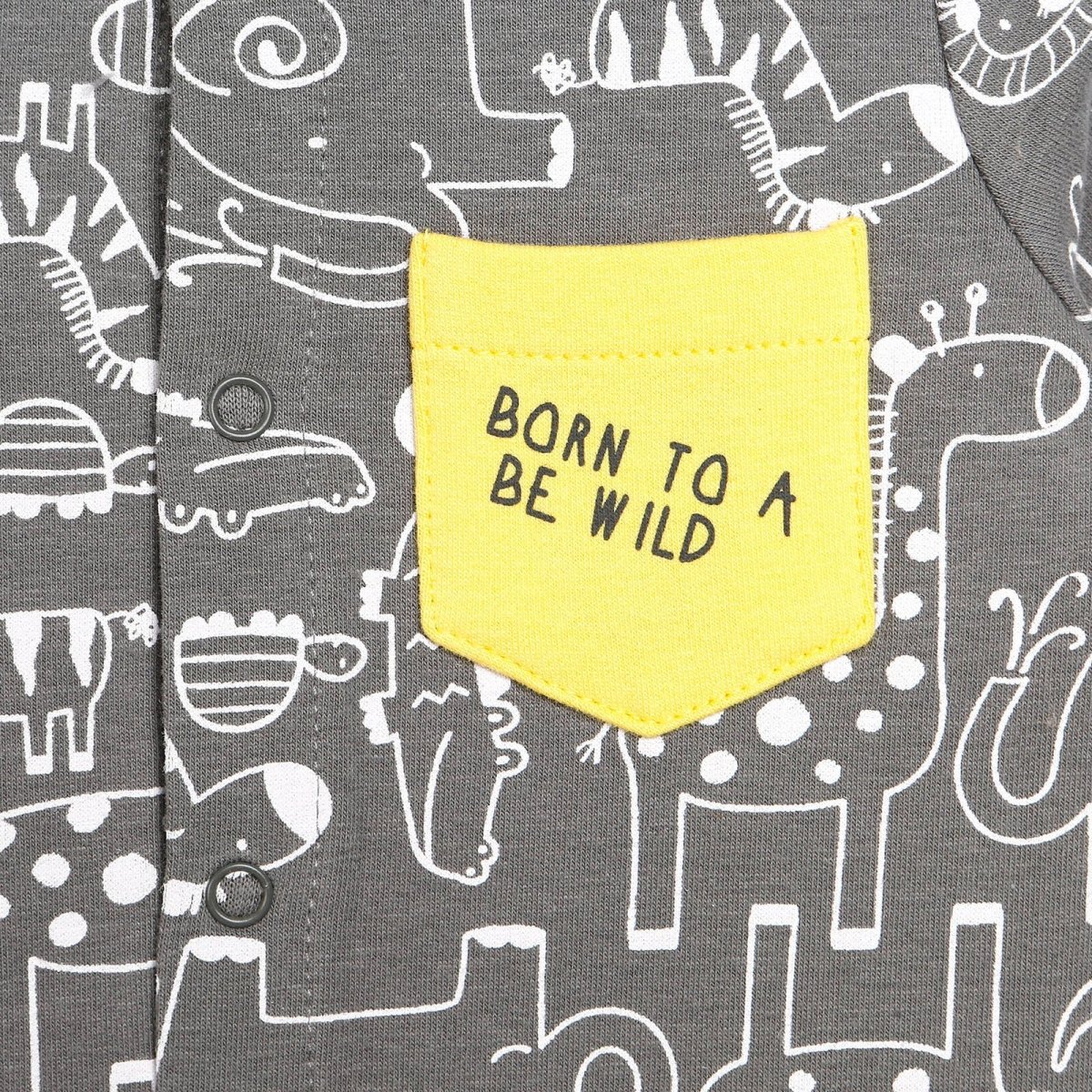For My Baby Newborn Wild Jumpsuit - Dark Grey